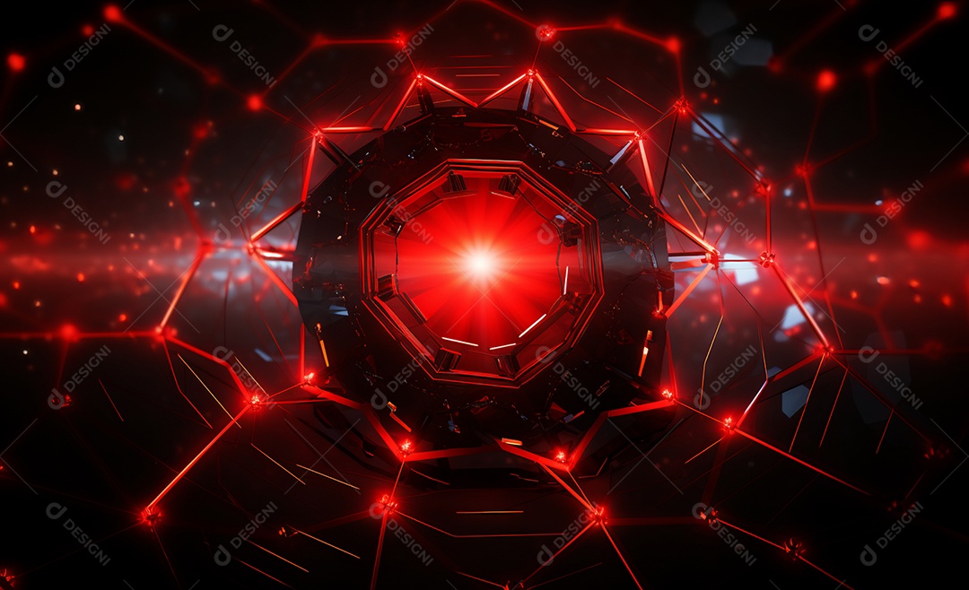 Cenário para evento com iluminação