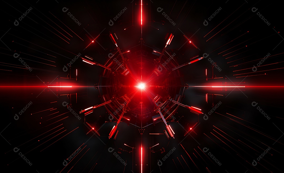 Cenário para evento com iluminação