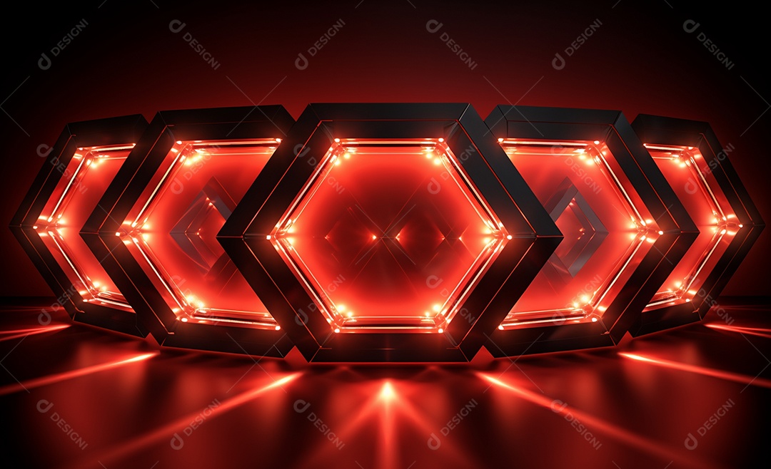 Cenário futurístico colorido neon