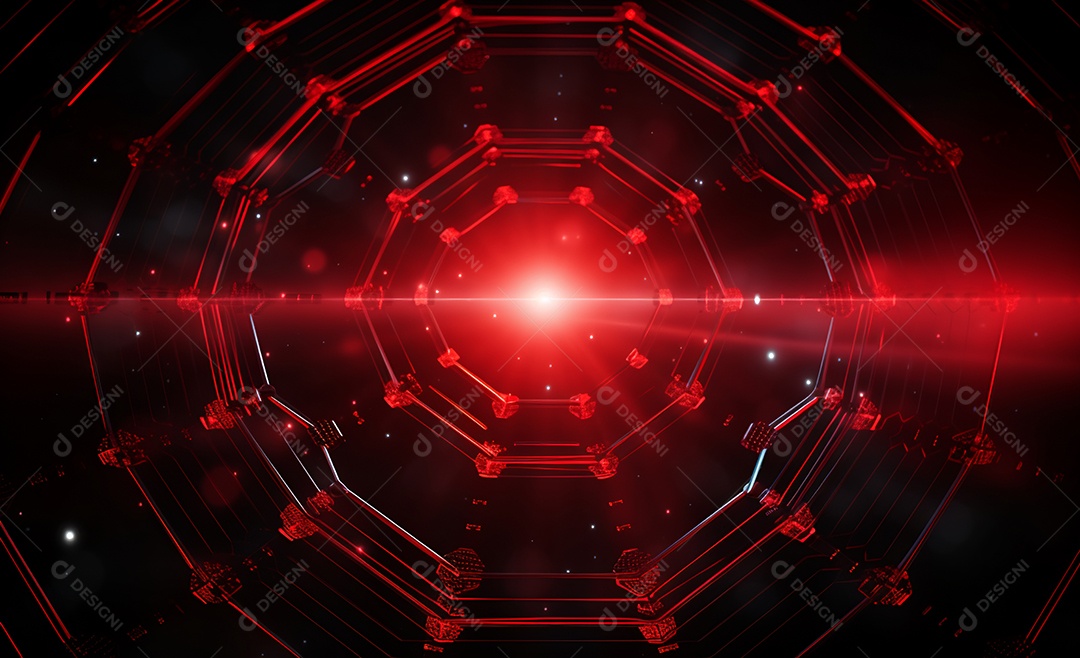 Cenário futurístico colorido neon