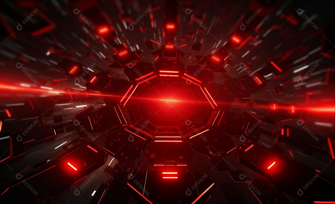 Cenário futurístico colorido neon