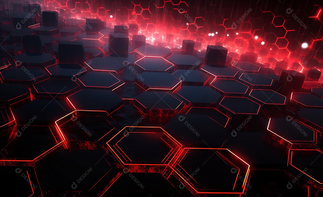 Cenário futurístico colorido neon