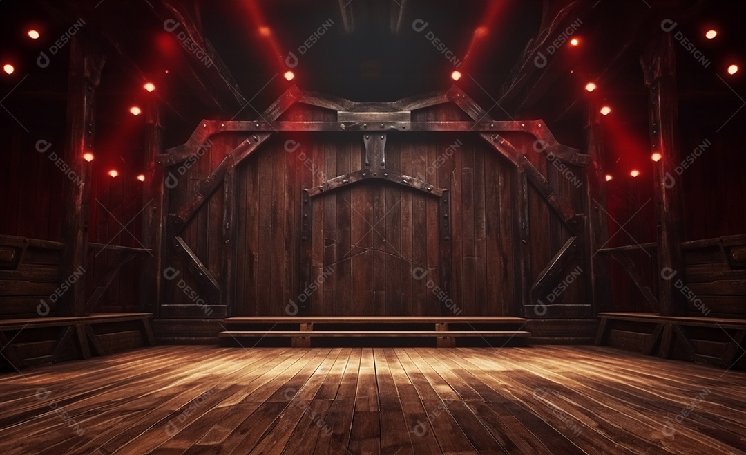 Cenário futurístico colorido neon