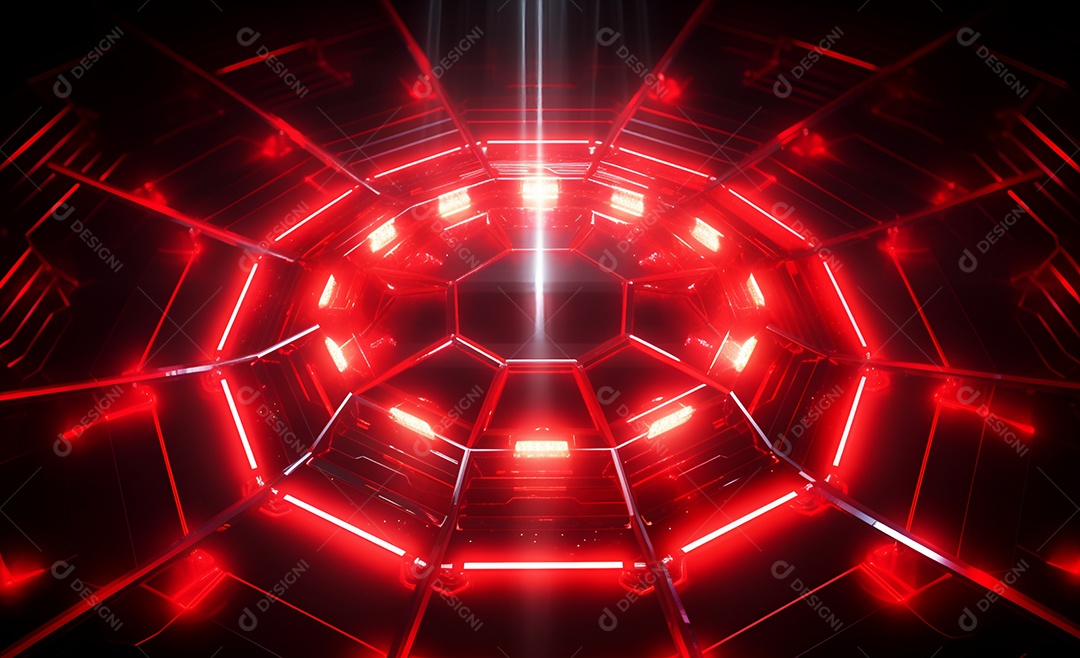 Cenário futurístico colorido neon