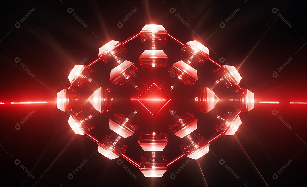 Cenário futurístico colorido neon