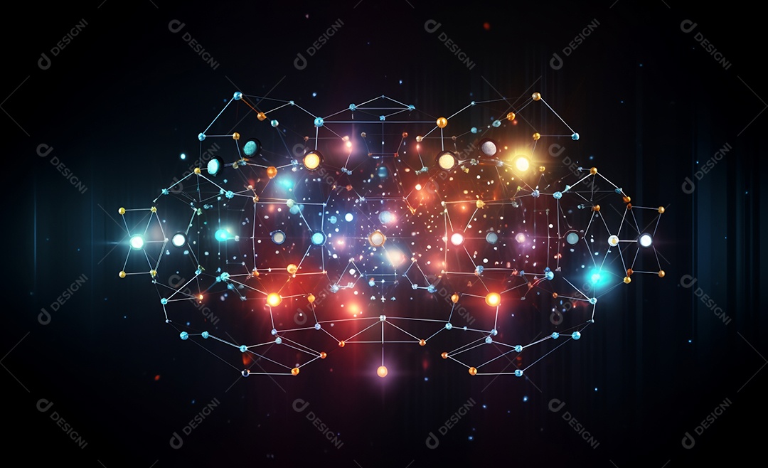 Cenário futurístico colorido neon