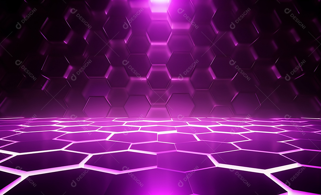 Cenário futurístico colorido neon