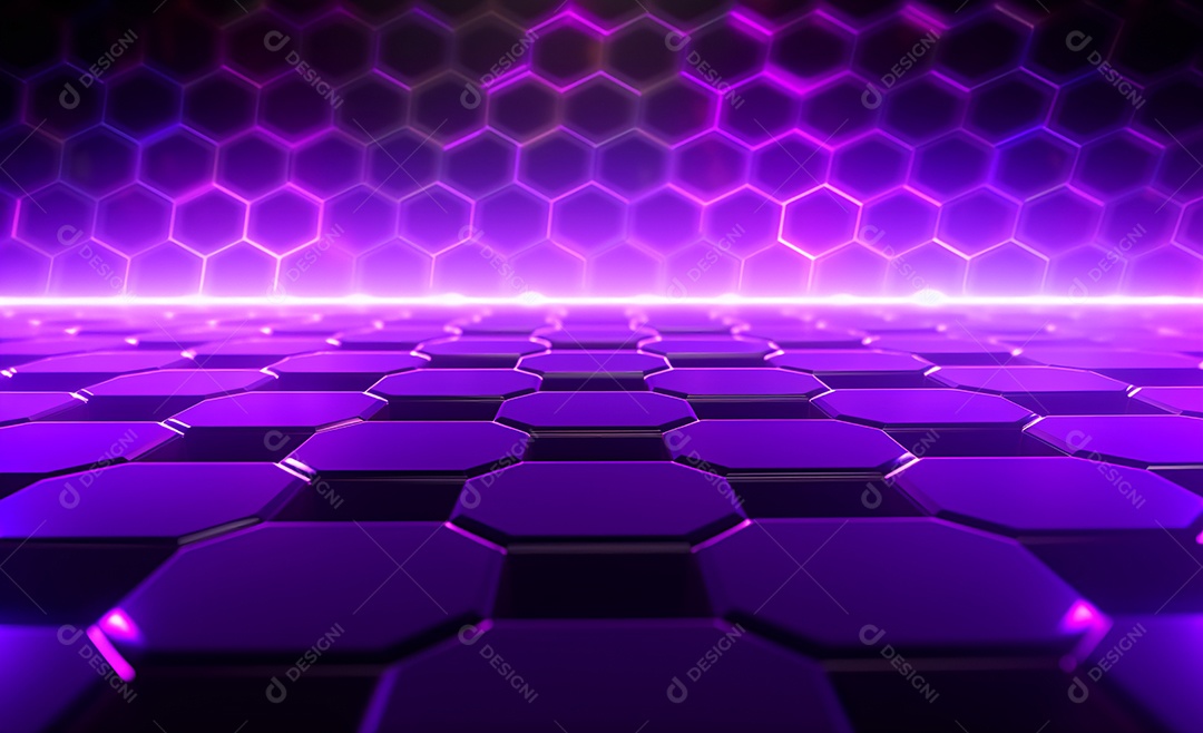 Cenário futurístico colorido neon