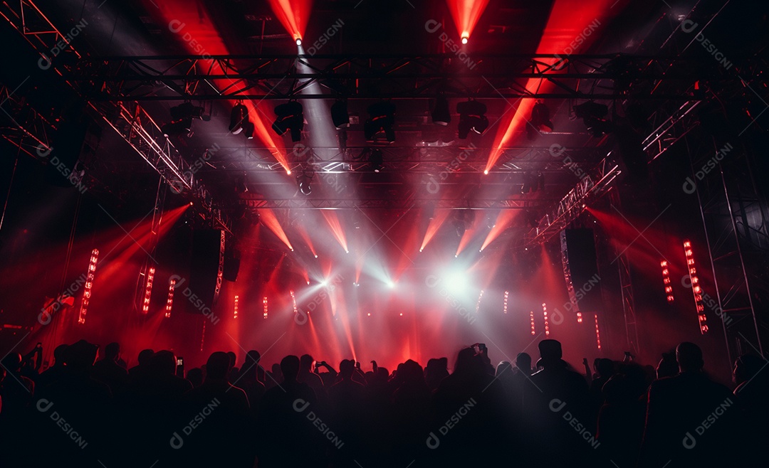 Cenário futurístico colorido neon