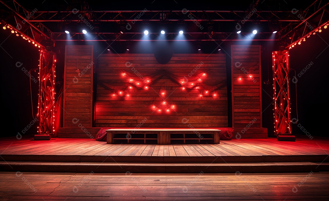 Cenário futurístico colorido neon