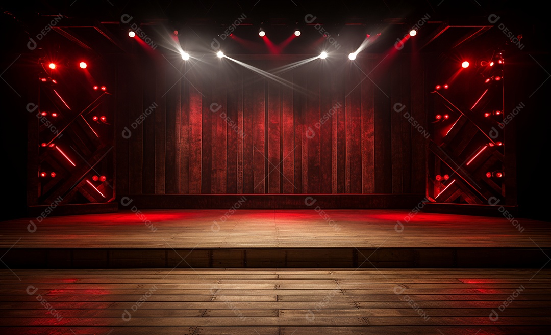 Cenário futurístico colorido neon