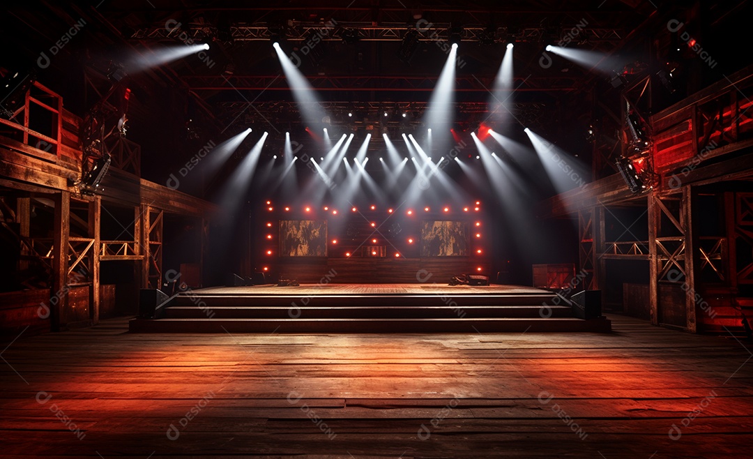 Cenário futurístico colorido neon