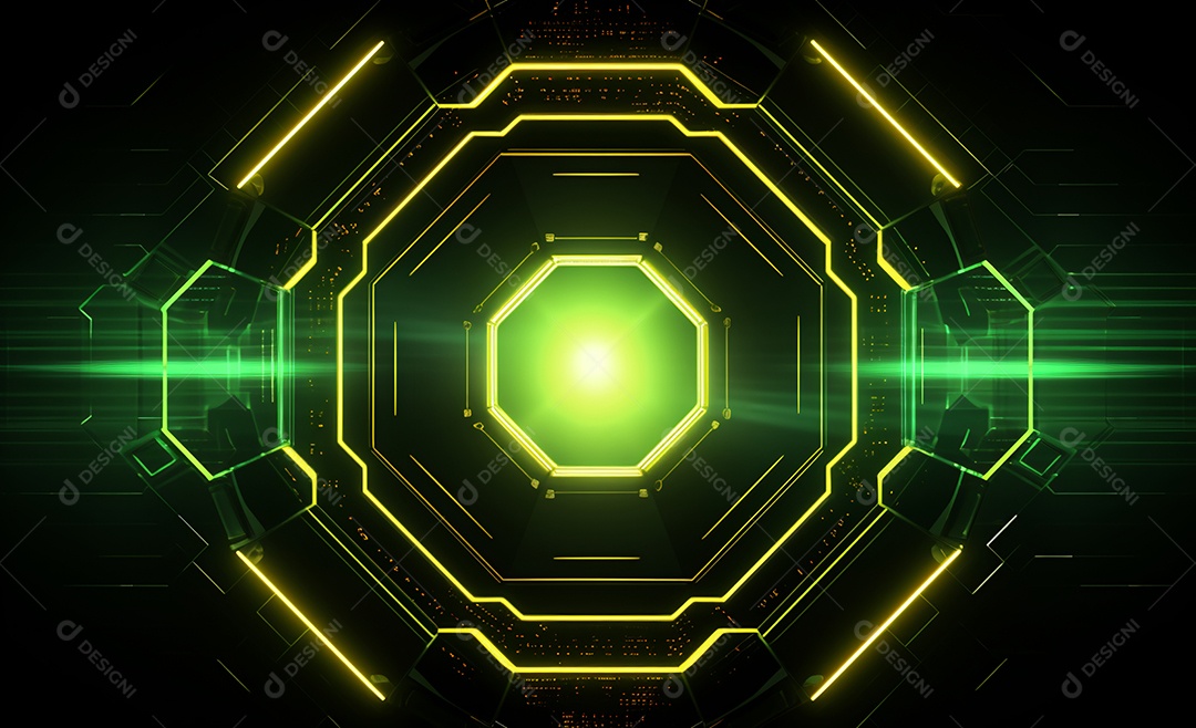 Cenário futurístico colorido neon