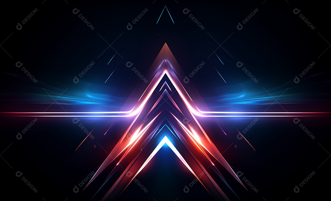 Cenário futurístico colorido neon