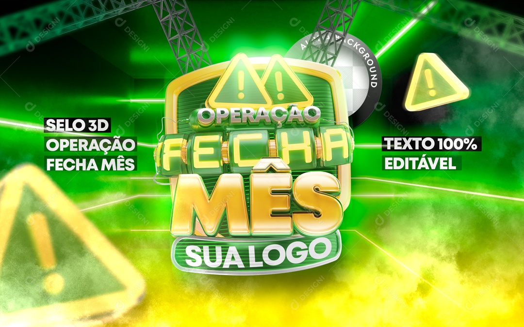 Selo 3D Operação Fecha Mês Para Composição PSD