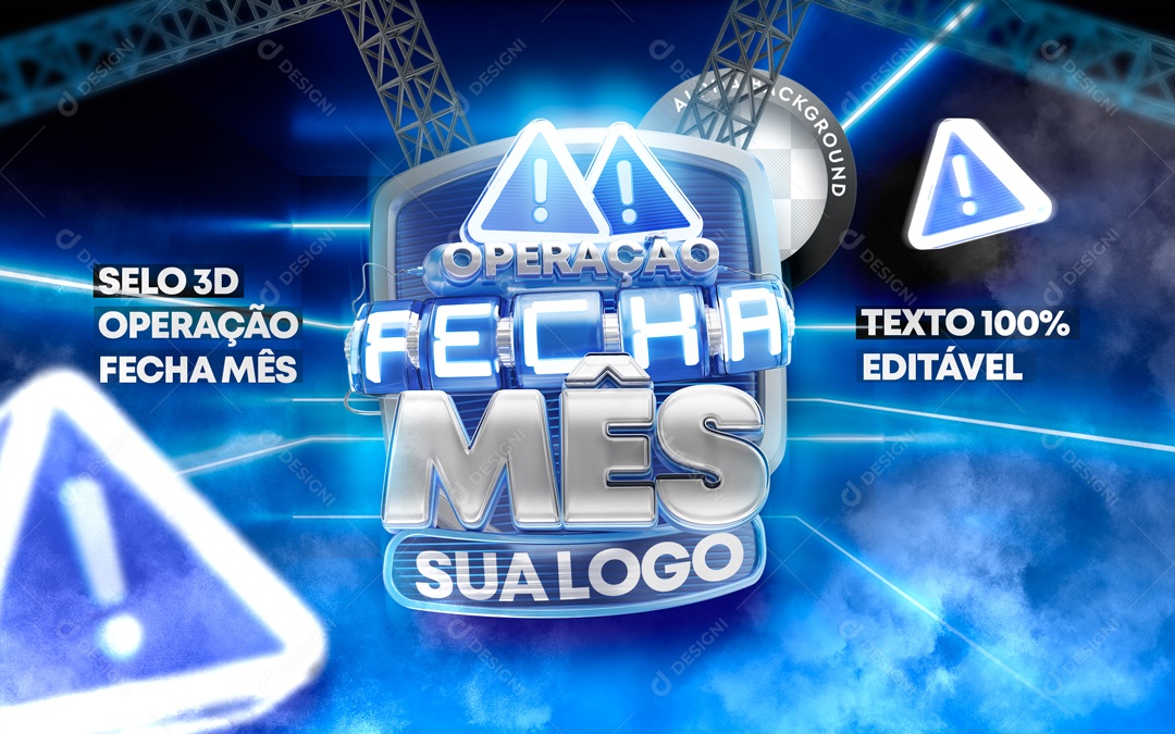 Operação Fecha Mês Selo 3D Para Composição PSD