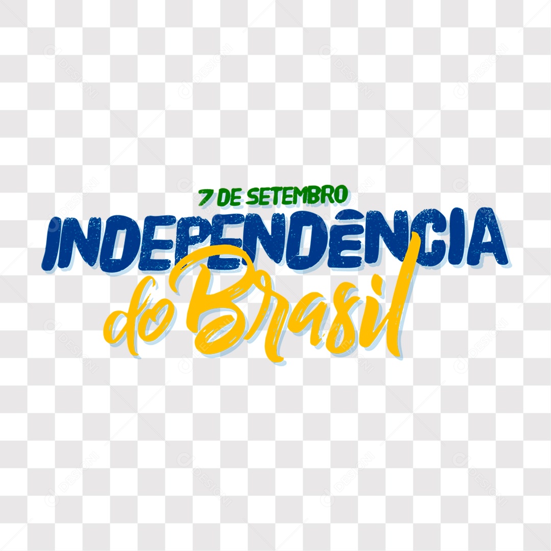 Lettering 7 de Setembro Independência do Brasil EPS + PNG
