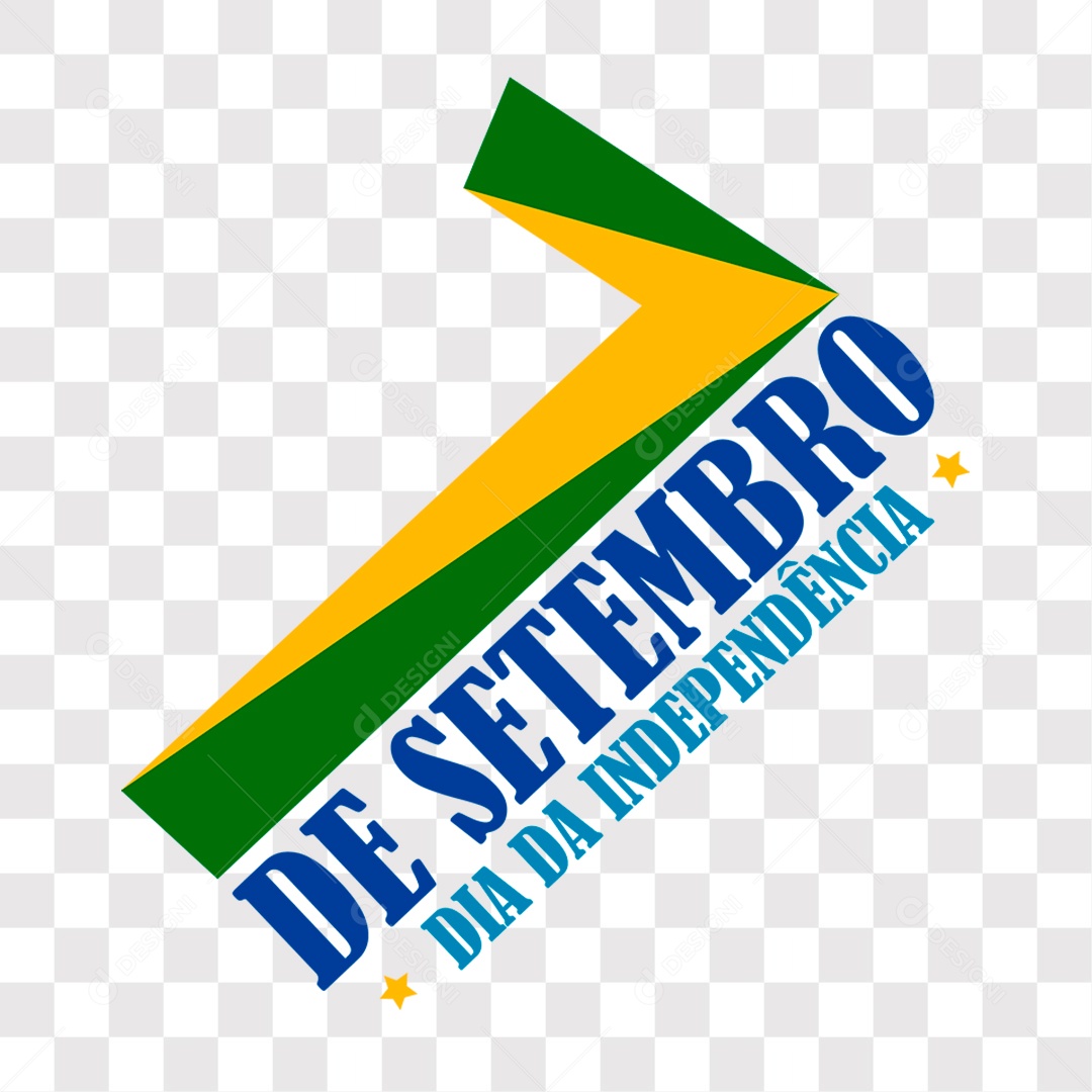 Lettering 7 de Setembro Dia Da Independência EPS + PNG