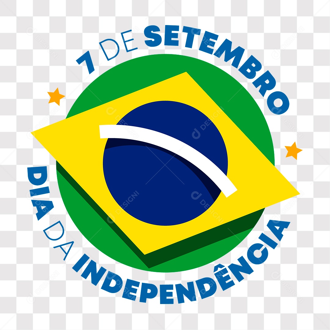 Lettering 7 de Setembro Dia Da Independência EPS + PNG