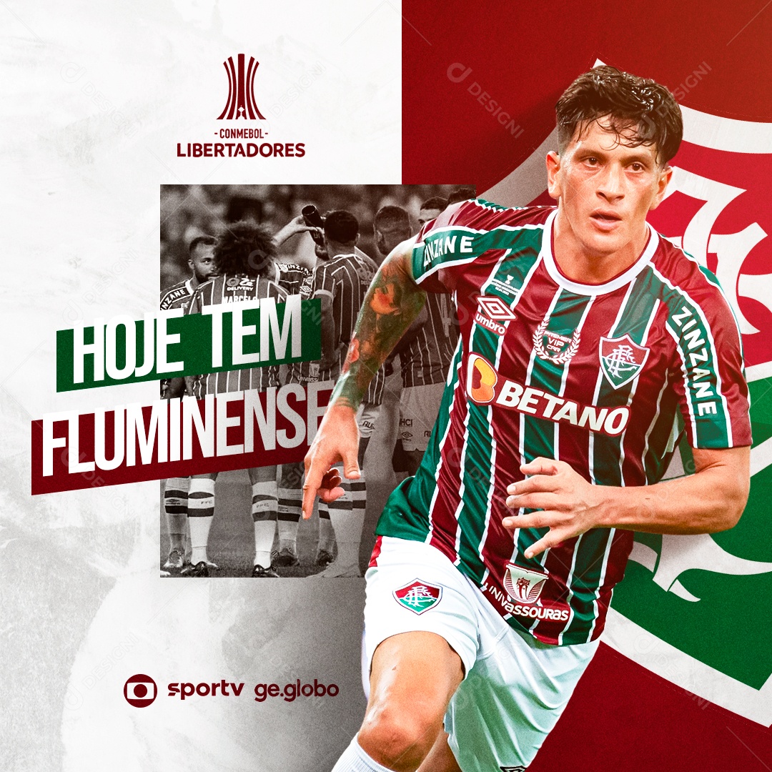 Social Media Hoje Tem Fluminense Libertadores PSD Editável