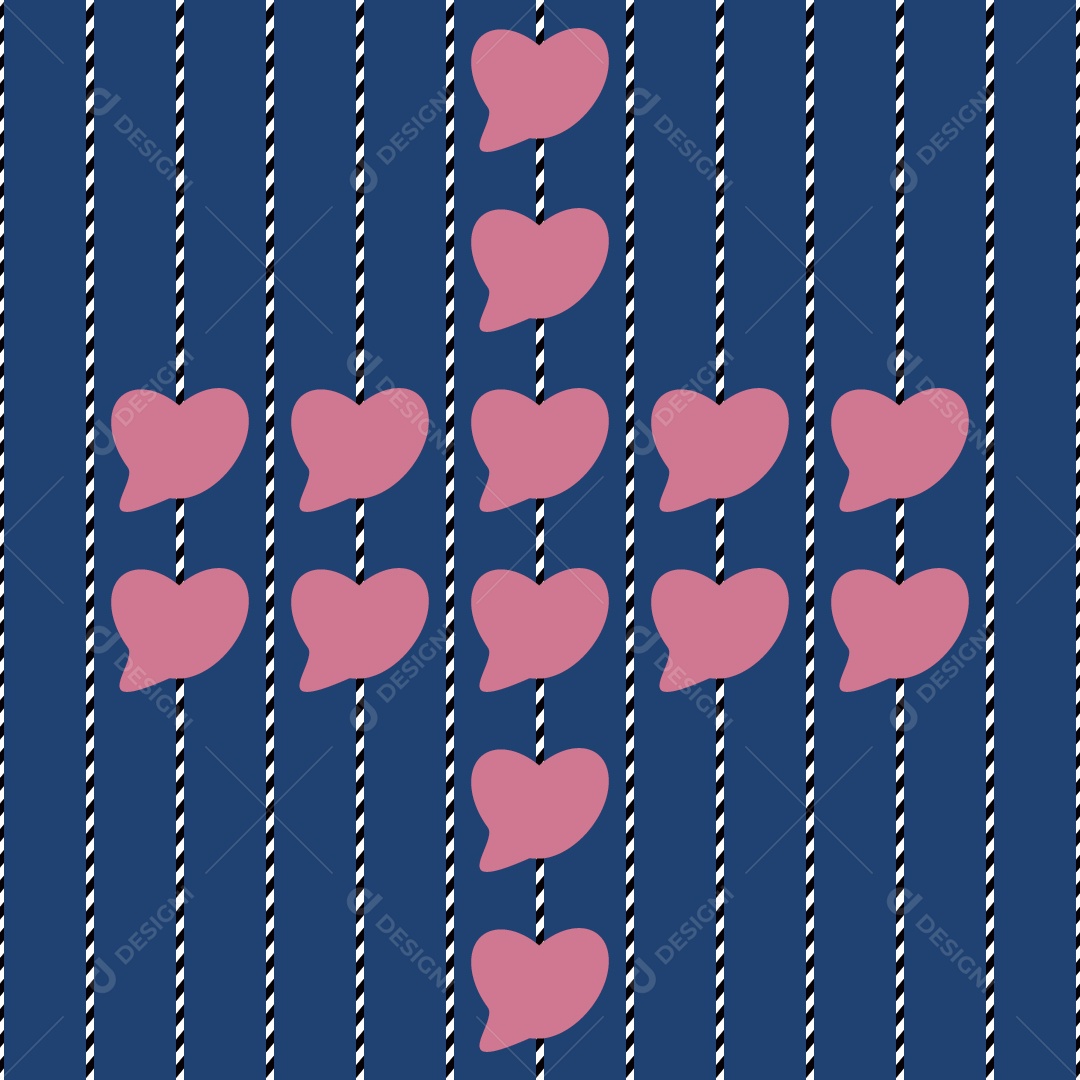 Padrão de Linhas e Corações Vetor EPS