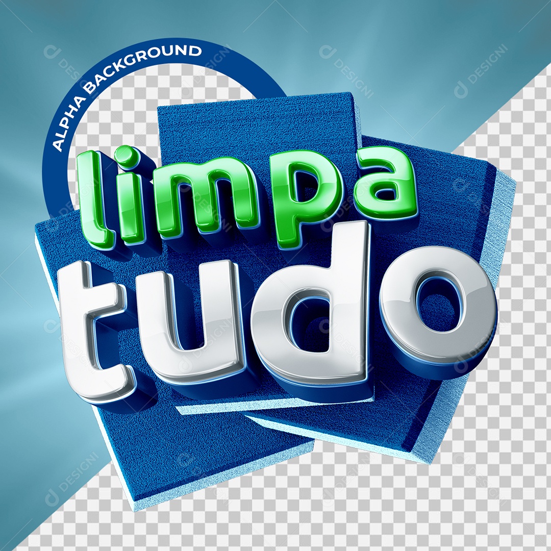 Limpa Tudo Selo 3D para Composição PSD