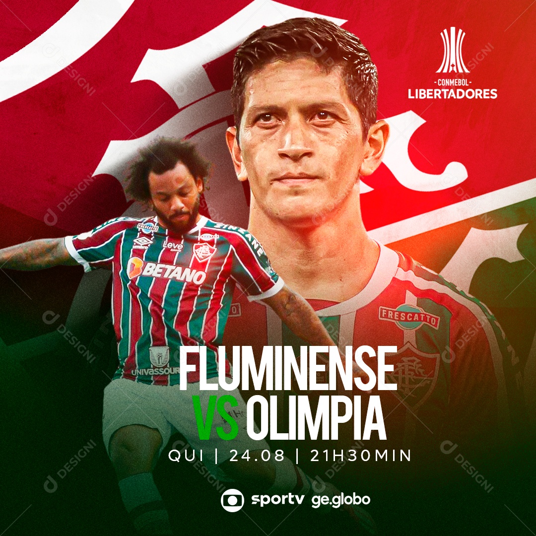 Social Media Libertadores Fluminense Vs Olimpia PSD Editável