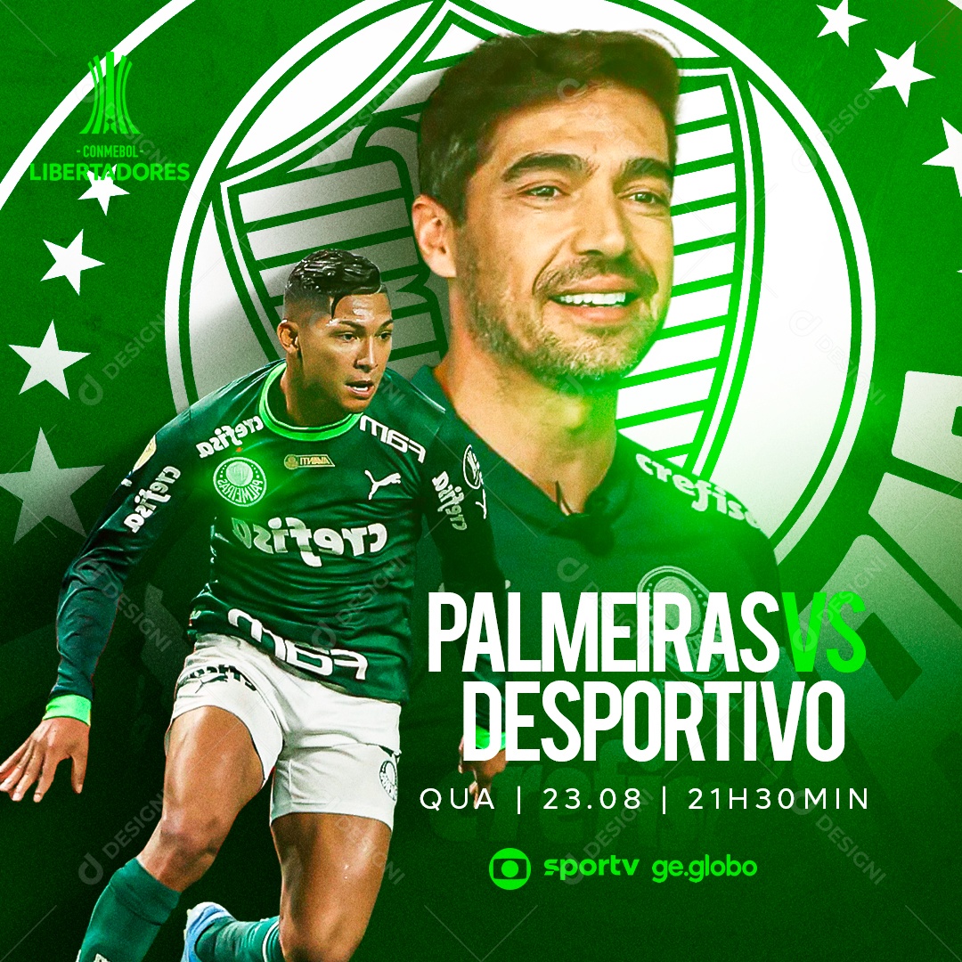 Social Media Palmeiras Vs Desportivo Libertadores PSD Editável