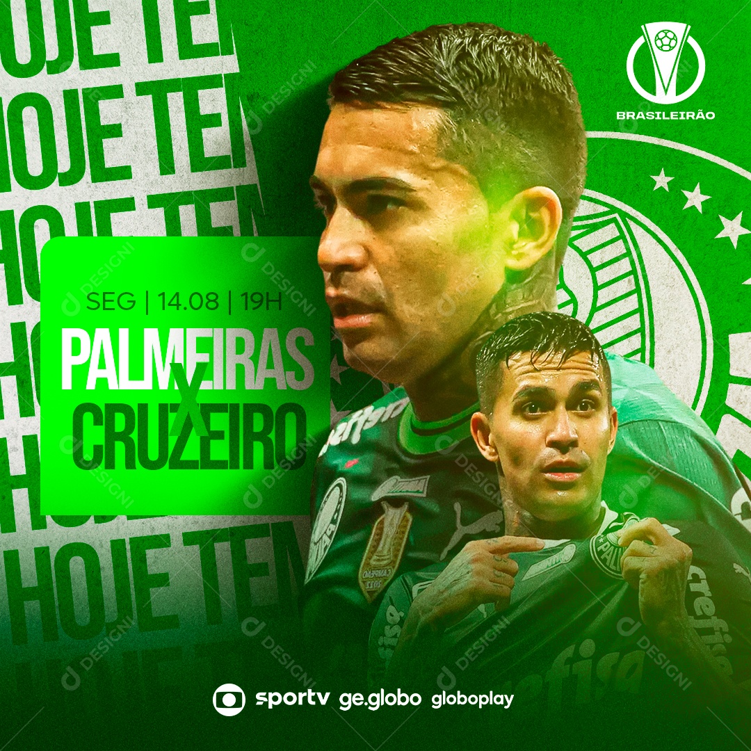 Social Media Futebol Palmeiras X Cruzeiro Dudu PSD Editável