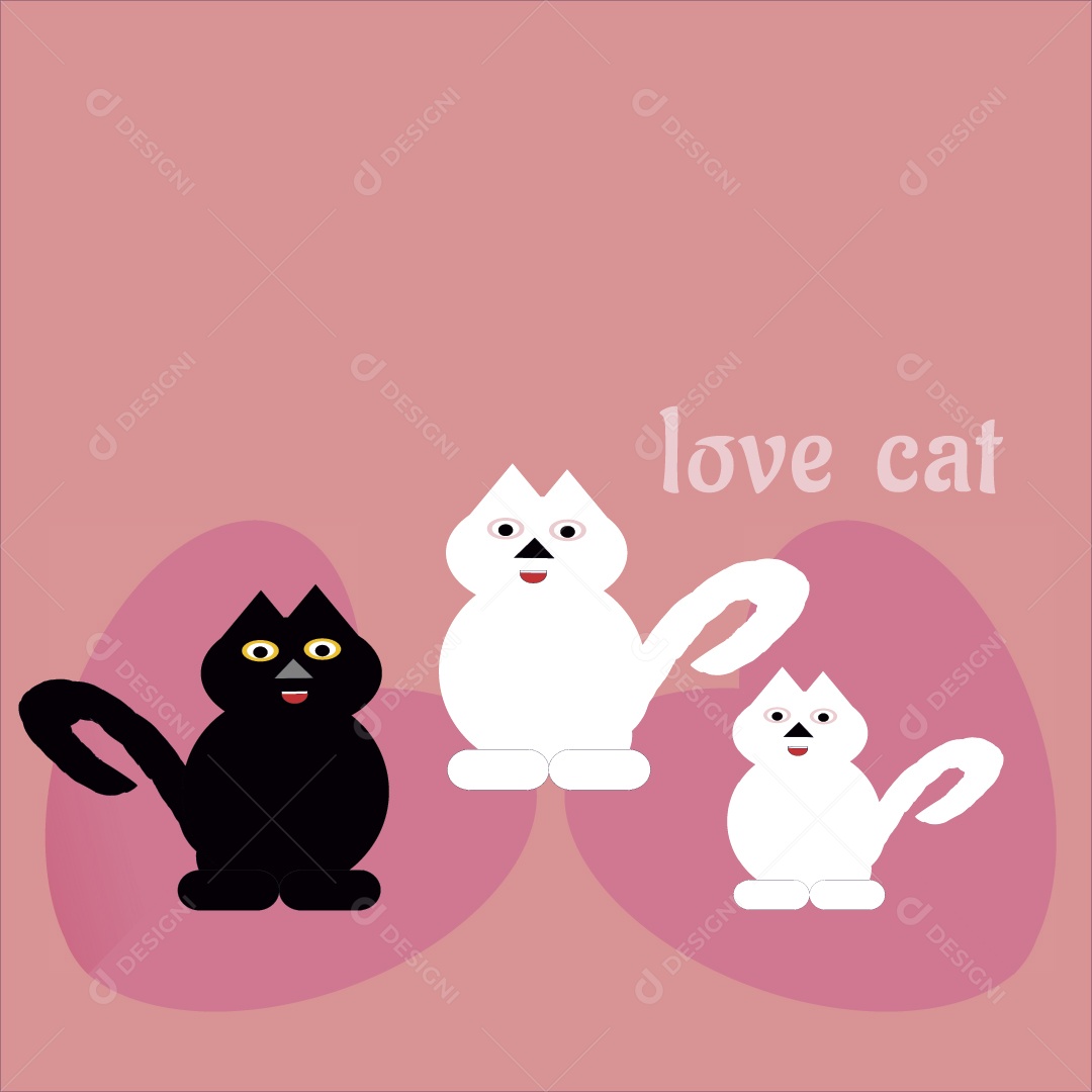 Amo Gato Ilustração Vetor EPS