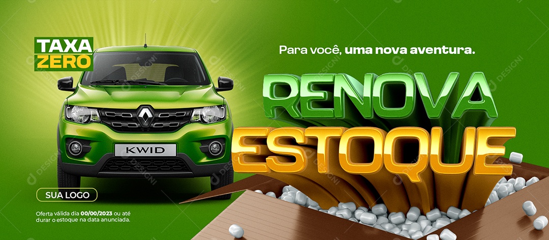 Banner Renove Estoque Taxa Zero Para Você um Nova Aventura Concessionária Social Media PSD Editável