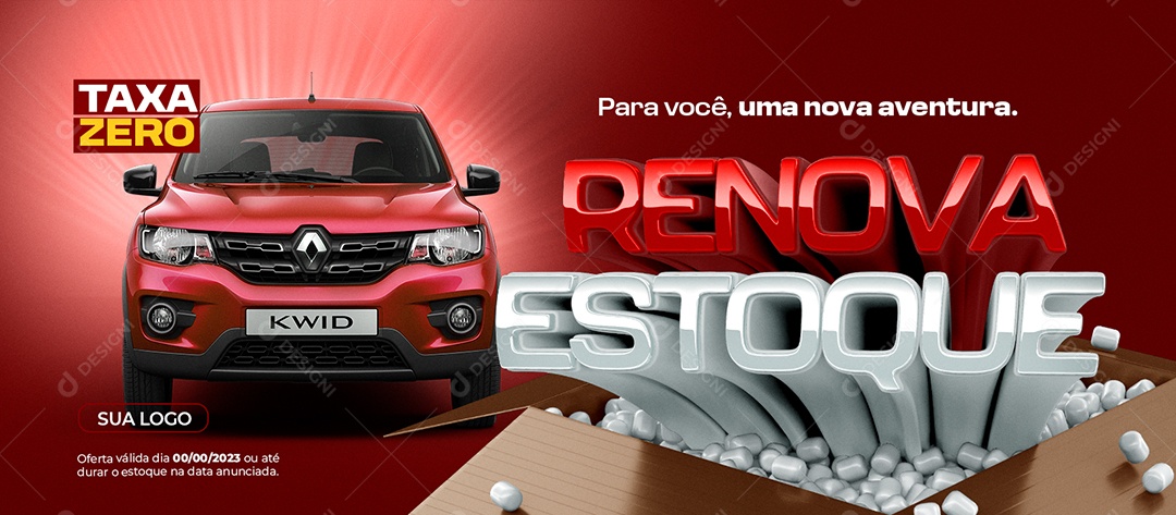 Banner Renove Estoque Taxa Zero Concessionária Social Media PSD Editável