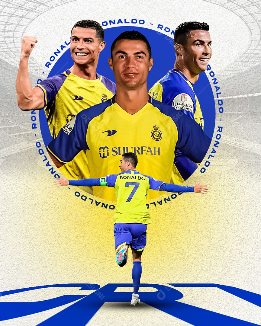 Futebol Jogador Cristiano Ronaldo Social Media PSD Editável