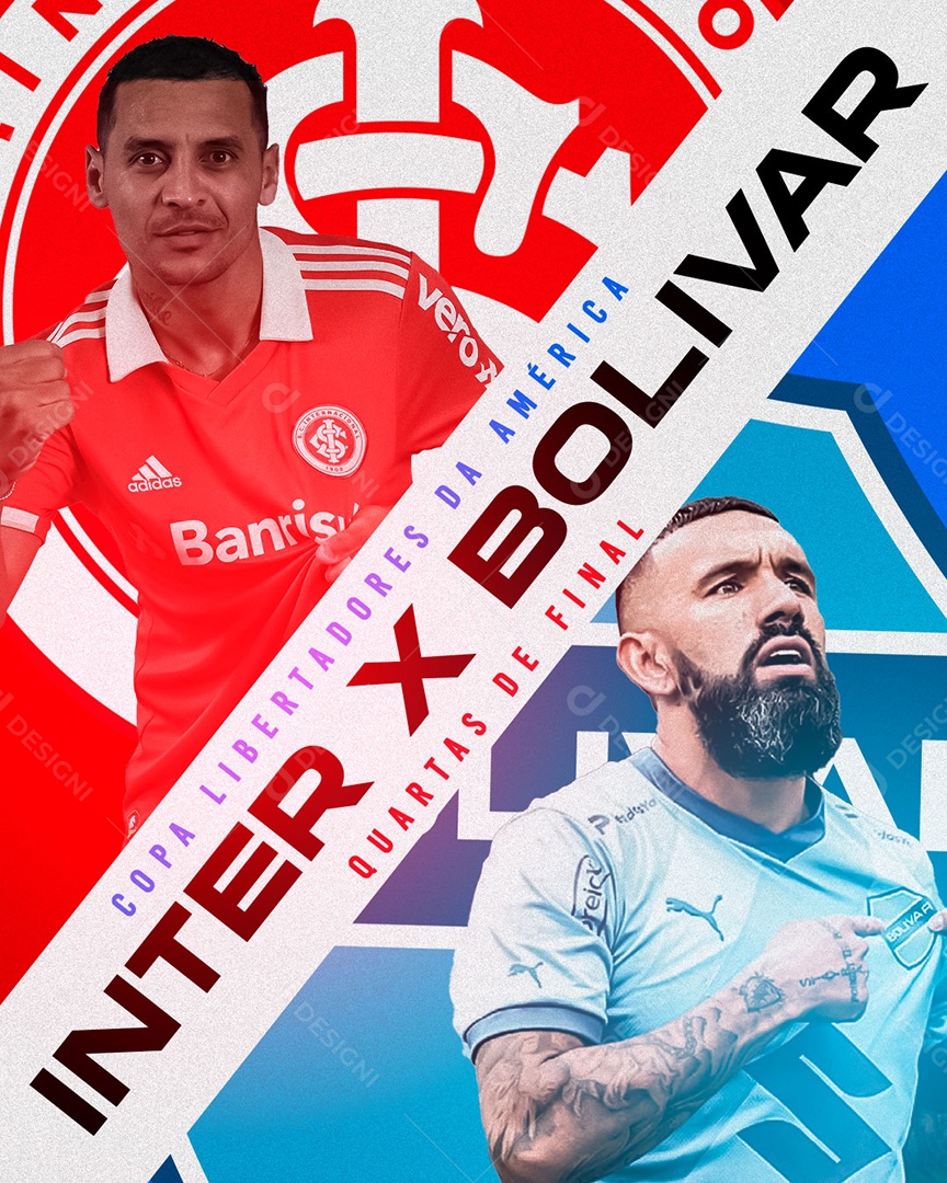 Copa Libertadores Inter X Bolivar Futebol Social Media PSD Editável