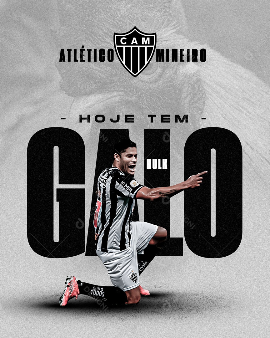 Social Media Futebol Hoje Tem Galo Hulk PSD Editável