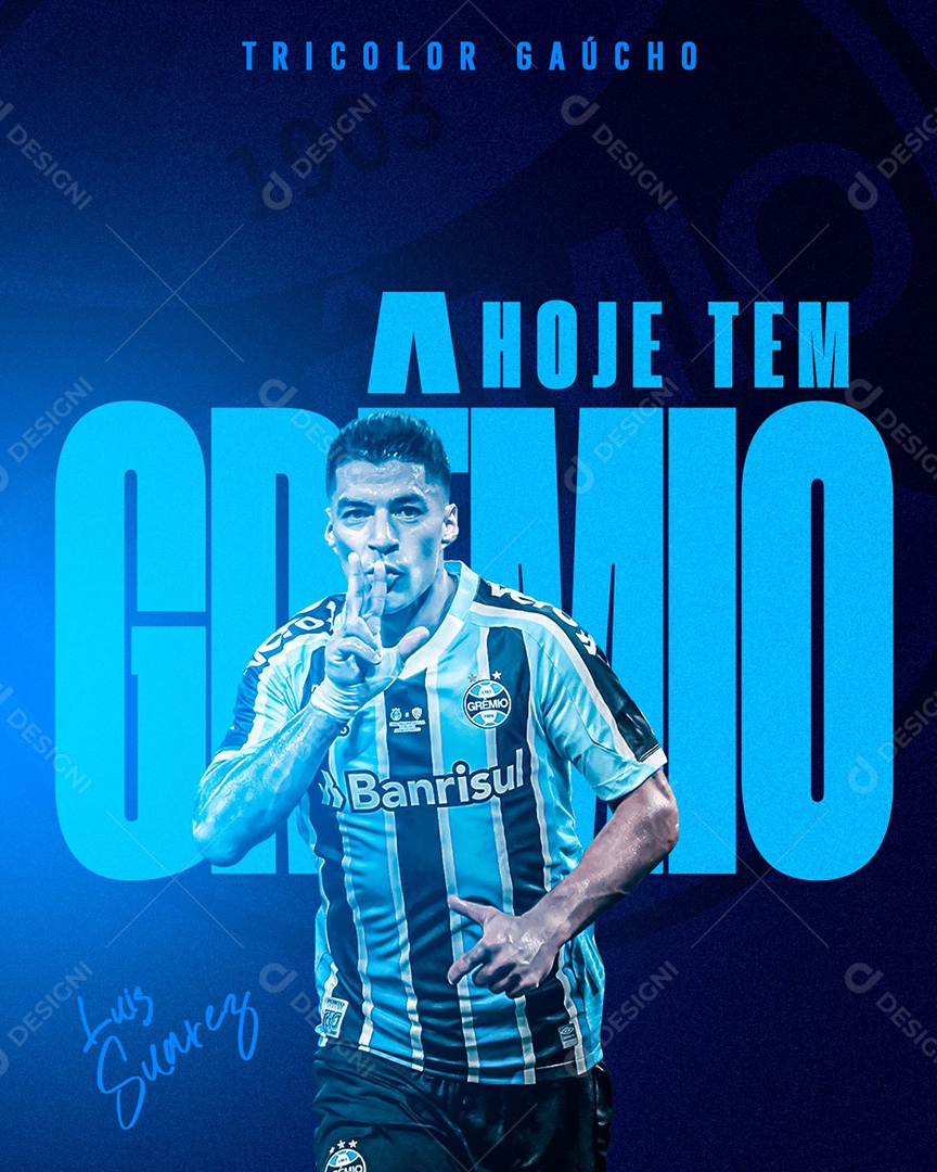 Futebol Hoje Tem Grêmio Luis Suarez Social Media PSD Editável
