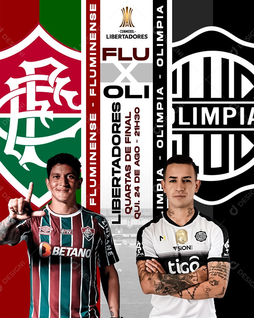Social Media Libertadores Fluminense X Olimpia PSD Editável