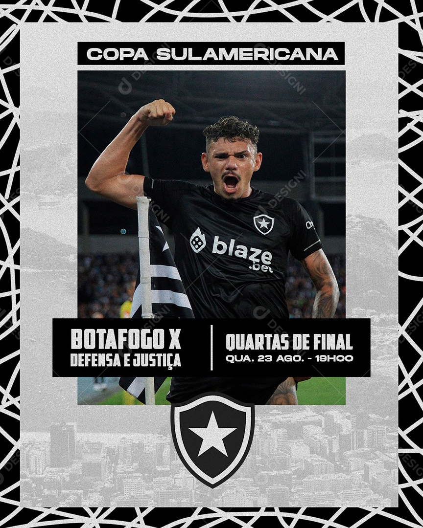 Social Media Copa Sulamericana Botafogo X Defensa e Justiça PSD Editável
