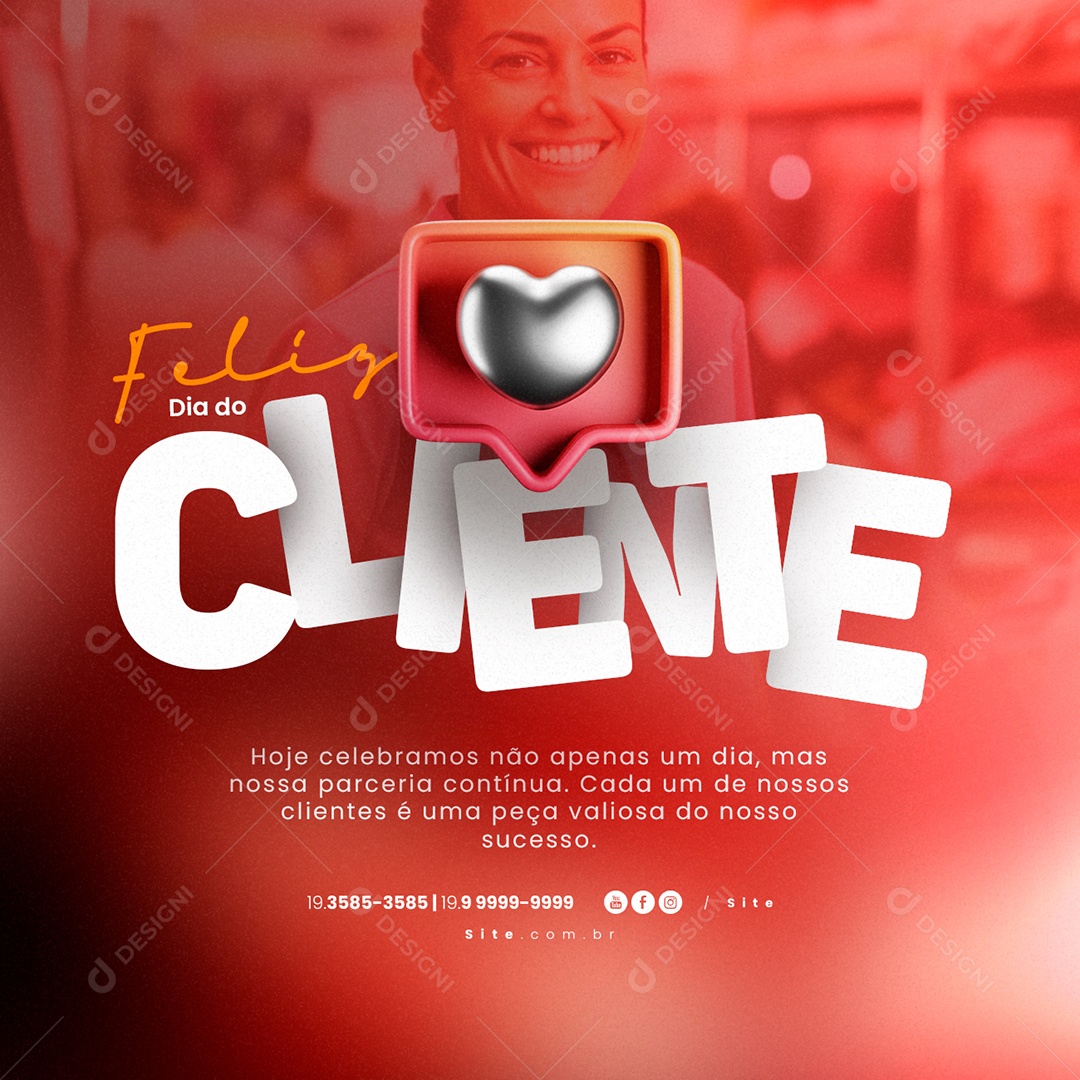 Feliz Dia Do Cliente Confeitaria Social Media PSD Editável