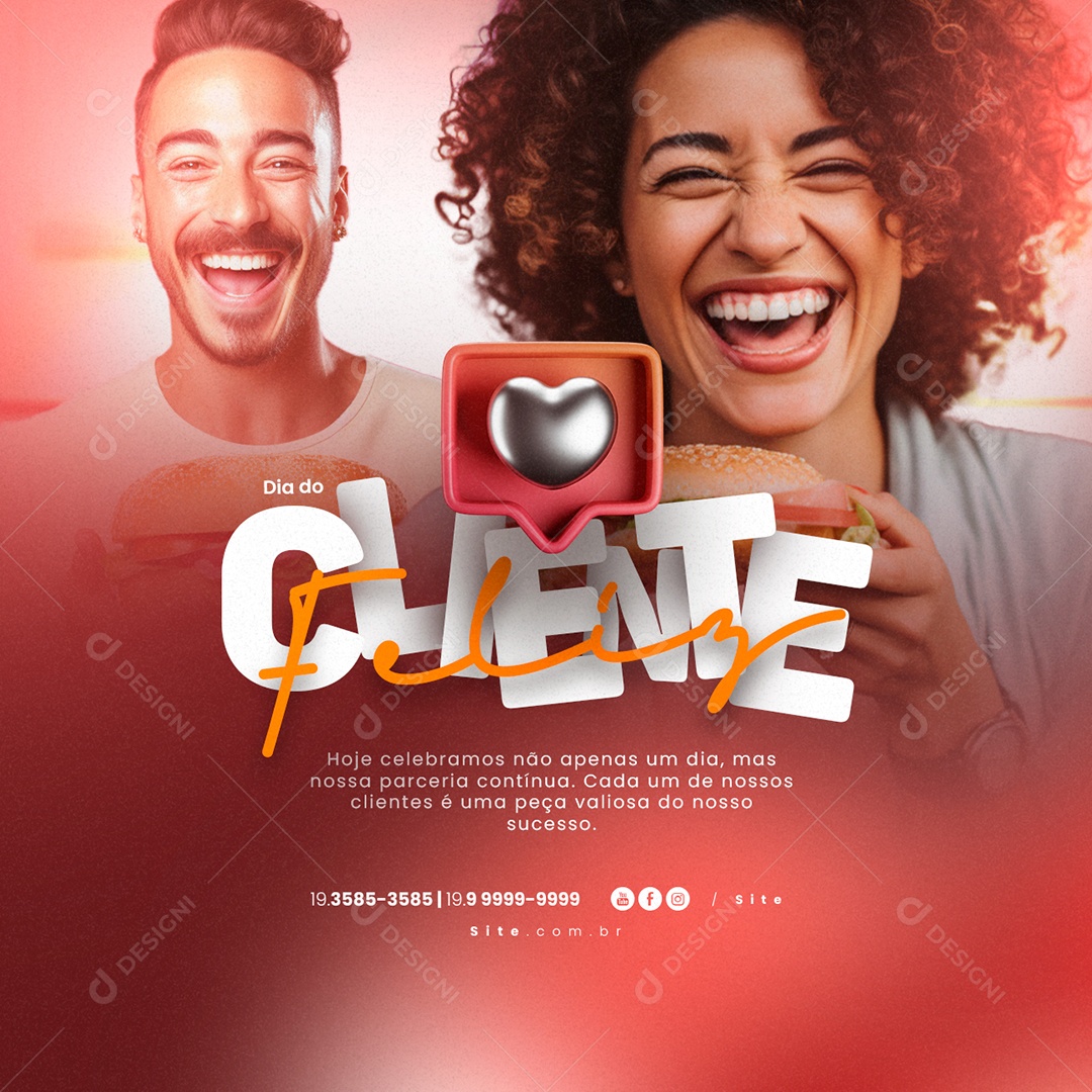 Dia Do Cliente Hoje Celebramos não apenas um Dia Hamburgueria Social Media PSD Editável