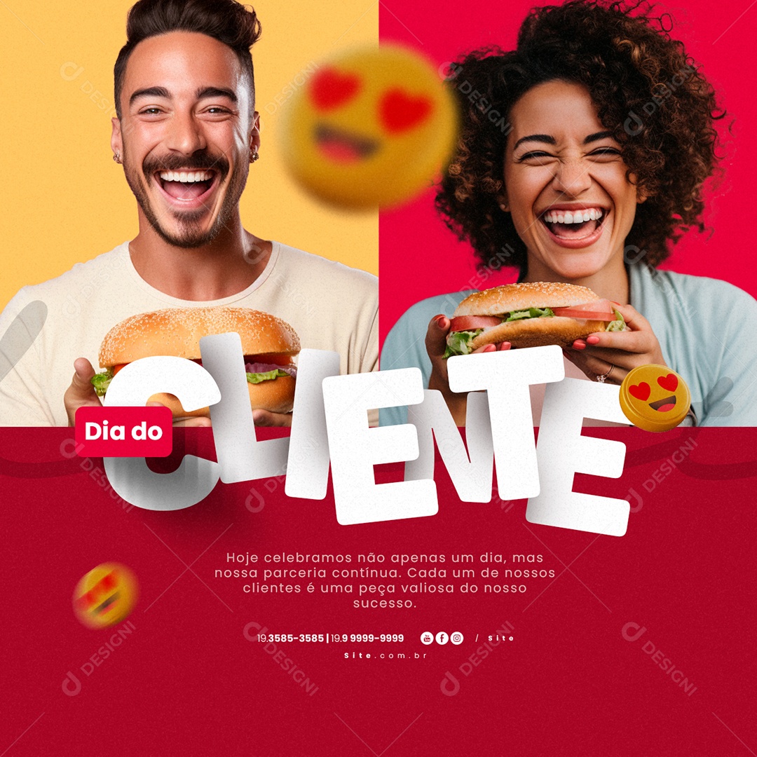 Dia Do Cliente Hamburgueria 15 de Setembro Social Media PSD Editável