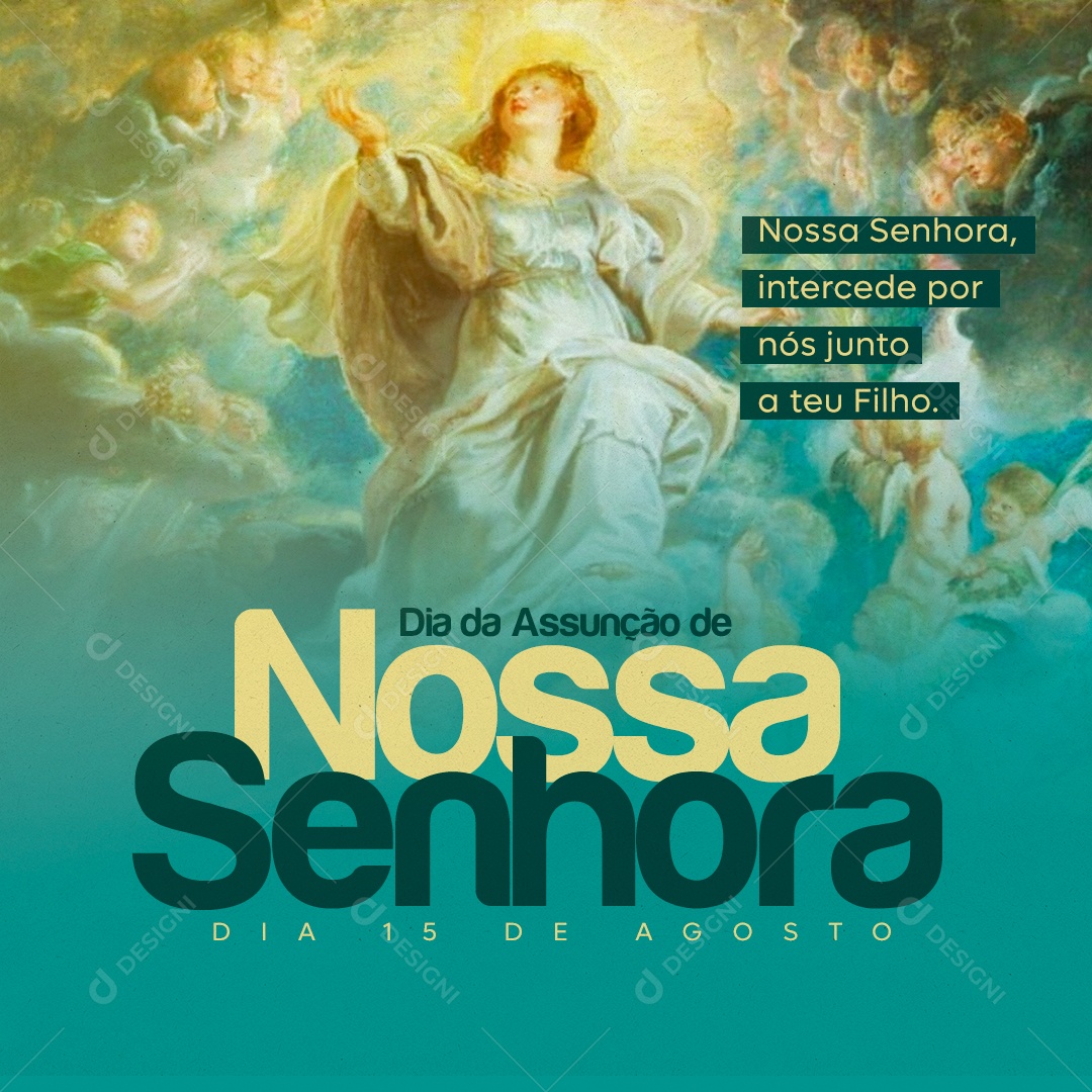Dia de Nossa Senhora da Assunção Social Media PSD Editável