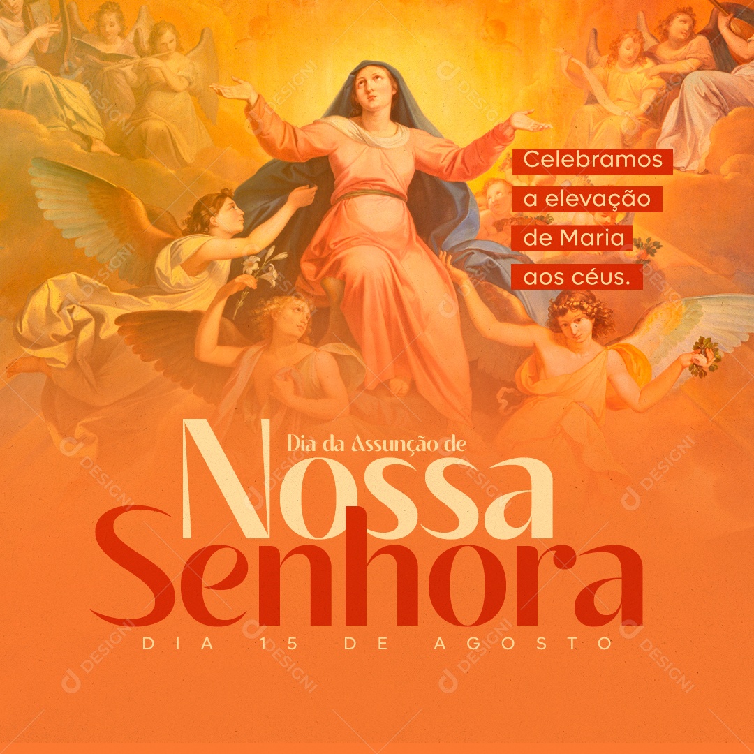 Dia de Nossa Senhora da Assunção Social Media PSD Editável