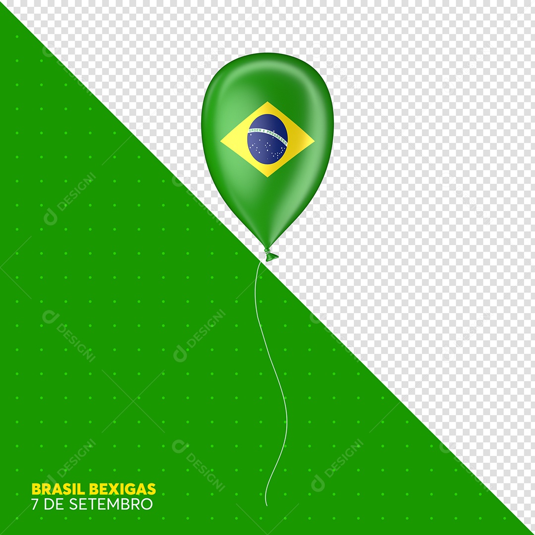 Elemento 3D Balão Brasil 7 De Setembro Para Composição PSD