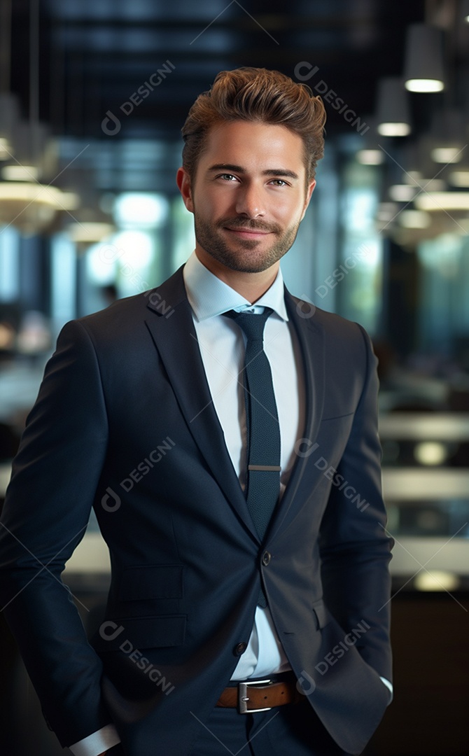 Homem de negócios feliz