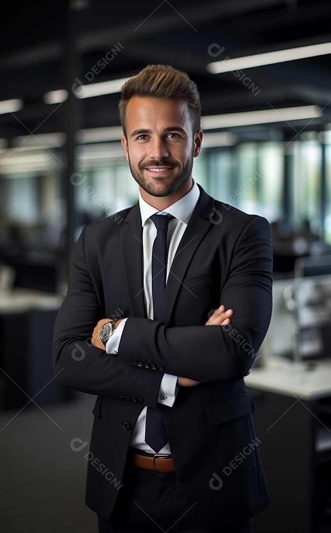 Homem de negócios feliz
