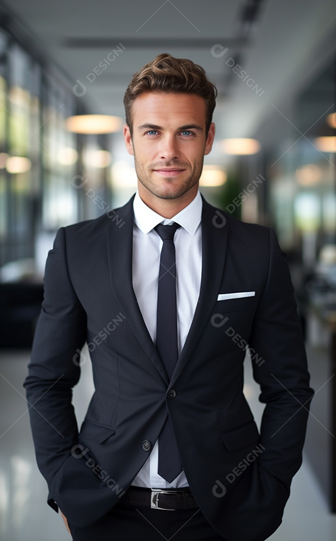 Homem de negócios feliz