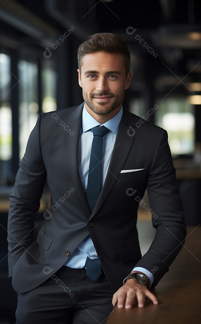 Homem de negócios feliz