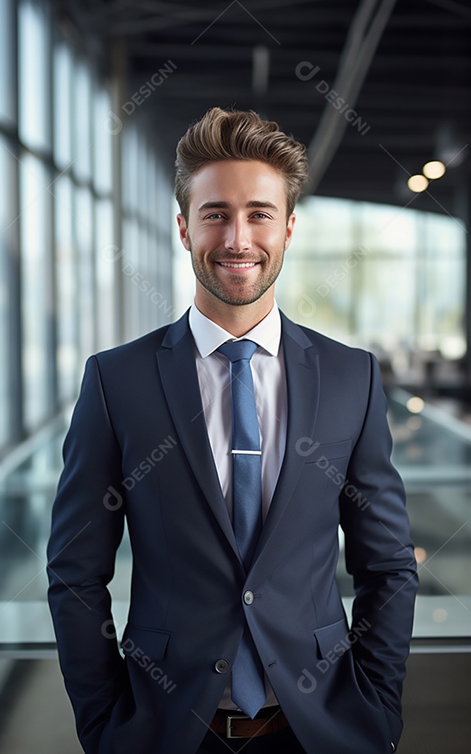 Homem de negócios feliz