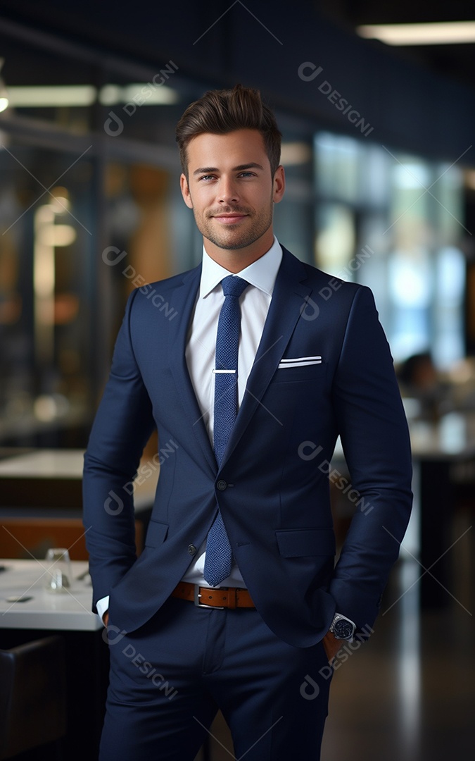 Homem de negócios feliz